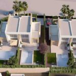 Vue aérienne de villas jumelées à Algorfa, dans le golf la Finca