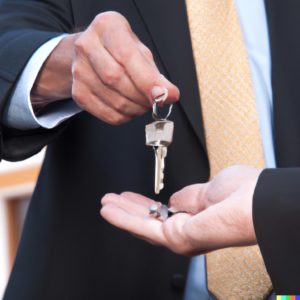 Une personne recevant les clés de sa maison en Espagne