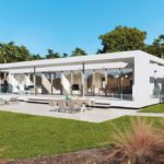 Villa au Golf Las Colinas, à l'architecture contemporaine, les lignes épurées et simples, proposant une vie ouverte sur l'extérieur